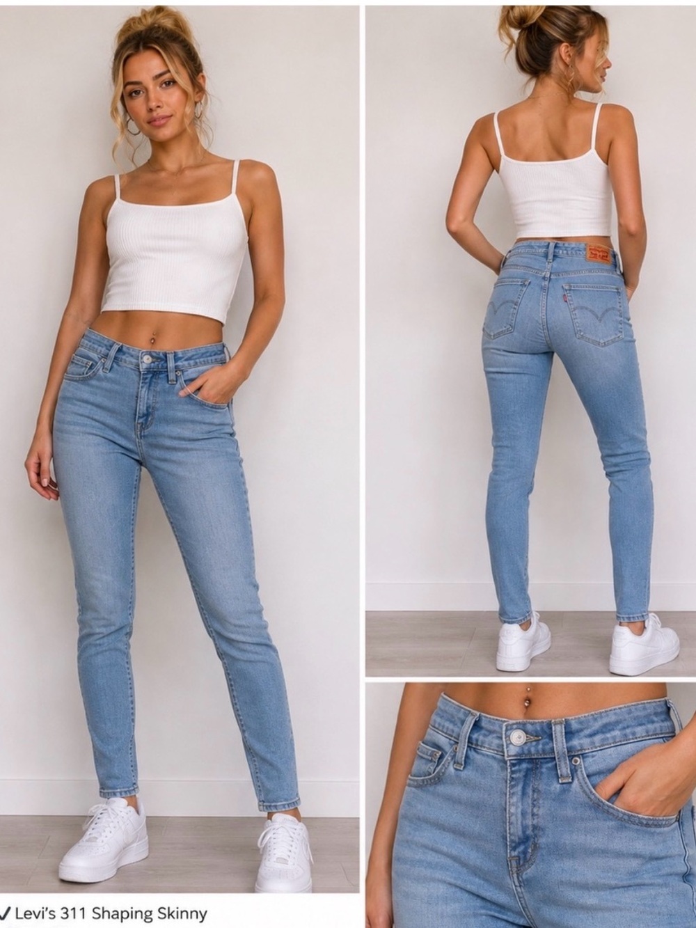 Levi's Light Blue Women’s Skinny Jeans with Raw Hem 311 Shaping Skinny